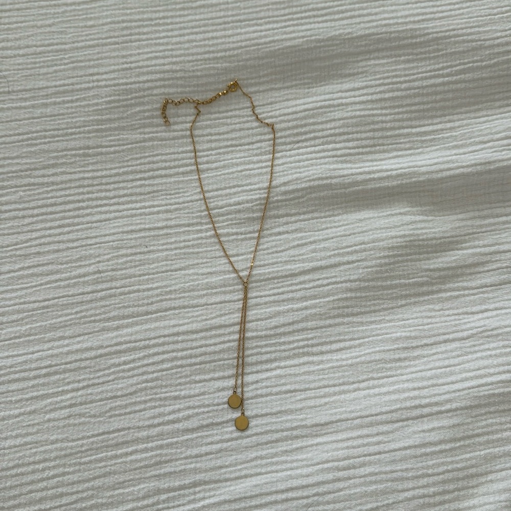Gold lariat necklace